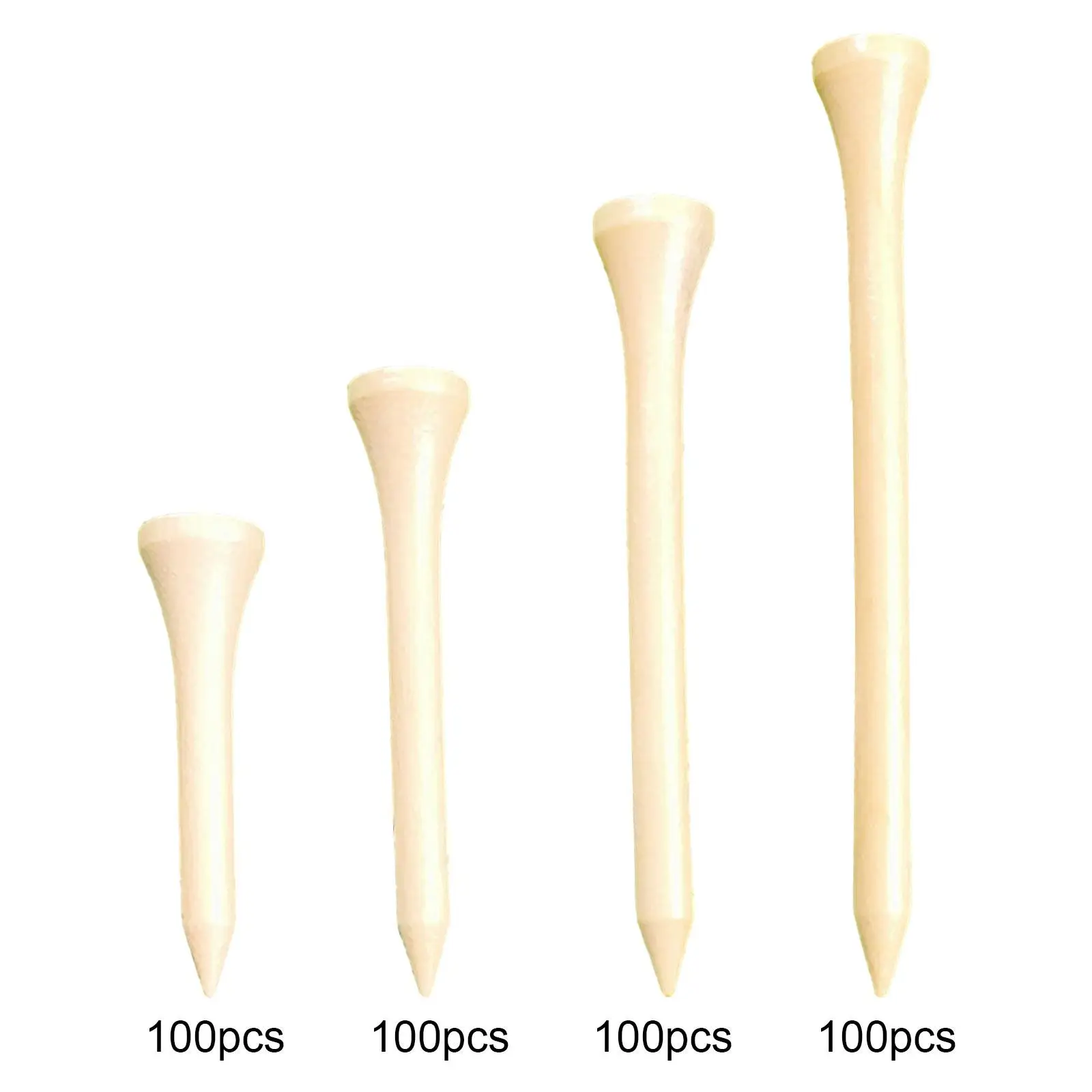 100x Wooden Golf Tees Bulk for Backyard Driving Range Practice Exercise