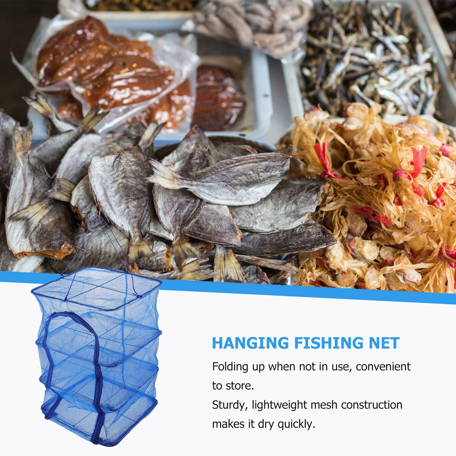 

Vegetable Dryer Hanging Mesh Fish Cage Network Sun Drying Basket Miss Screen Rack