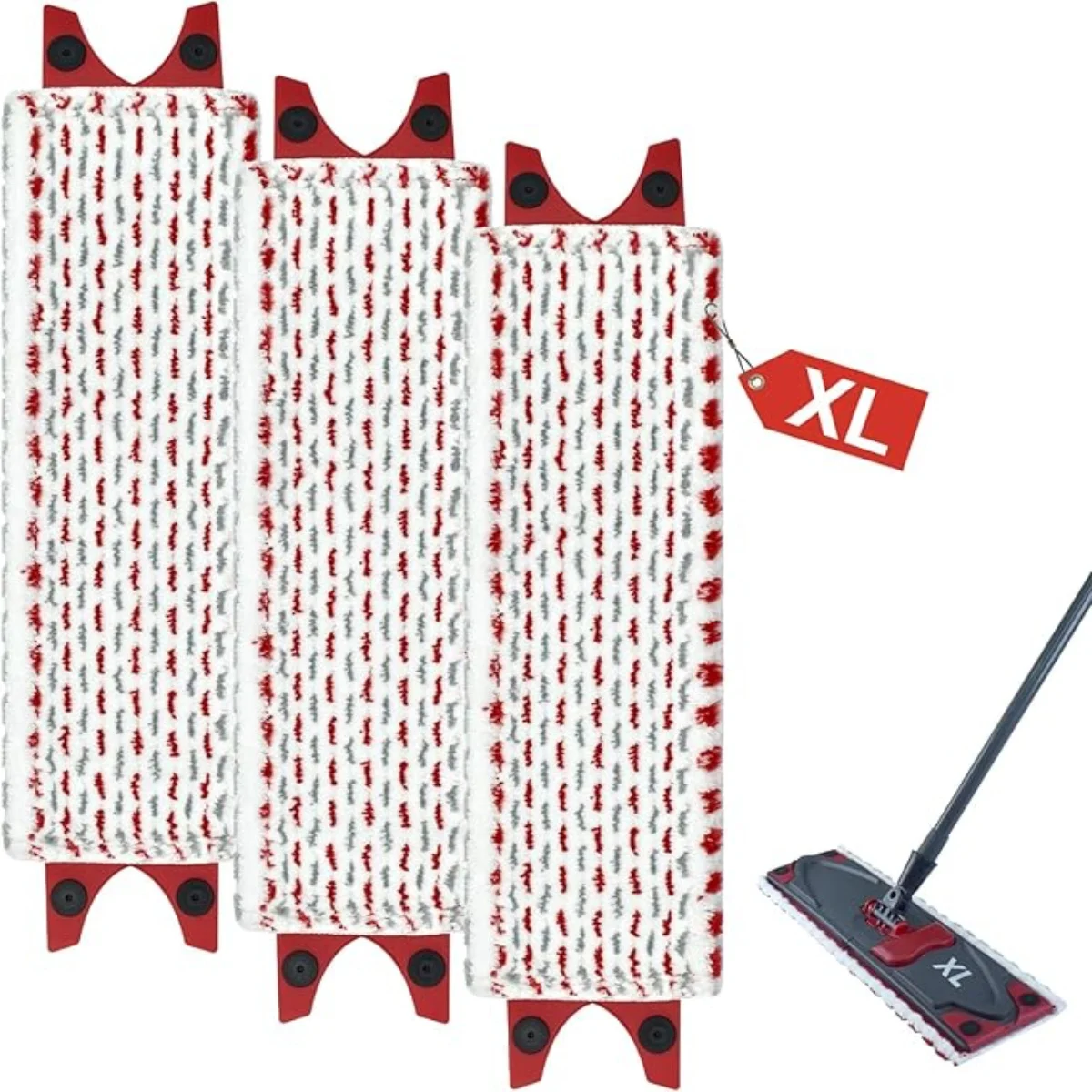 Almohadillas de microfibra para fregona Vileda Ultramax XL, repuesto de cabezales de fregona Vileda, lavables y reutilizables (51 x 14 cm)
