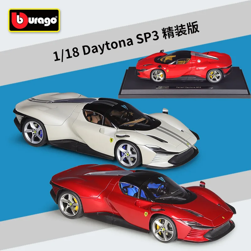 1:18 Bburago Daytona SP3 Hardcover Packaging Diecast Alloy Sports Car Model, Simulation Collectible Car Toy Gift