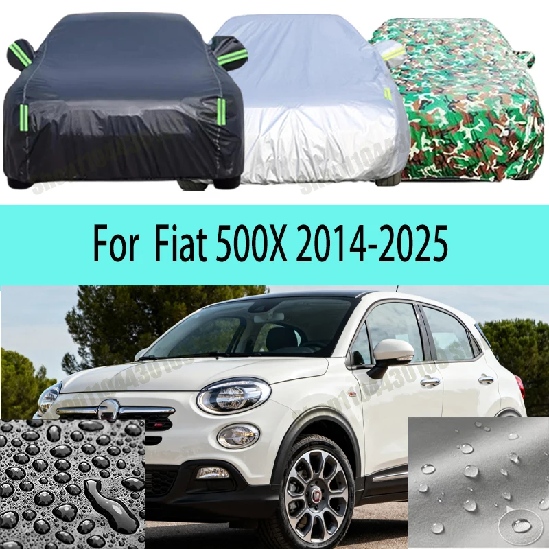 

For Fiat 500X 2014-2025 Car Cover Waterproof UV Protection All Weather Dustproof Snow Rain Cover 190T Polyester