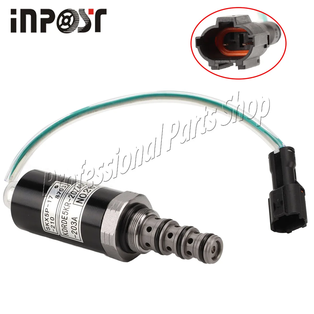 

KDRDE5KR-20/40C13-203A 24V Solenoid Valve For Kobelco SK200-3 Sumitomo SH200-2