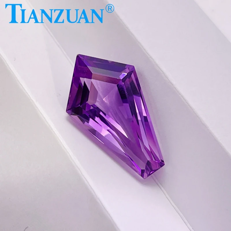 

24.15ct Natural Amethyst Vivid Purple Color Kite Shape Brilliant Cut Loose Gem Stone with GRC Certified