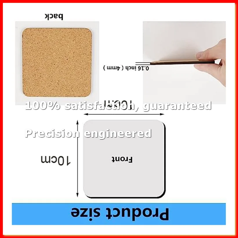 Coaster Sublimation Blank - 12 Pcs Sublimation Square Coaster Blanks