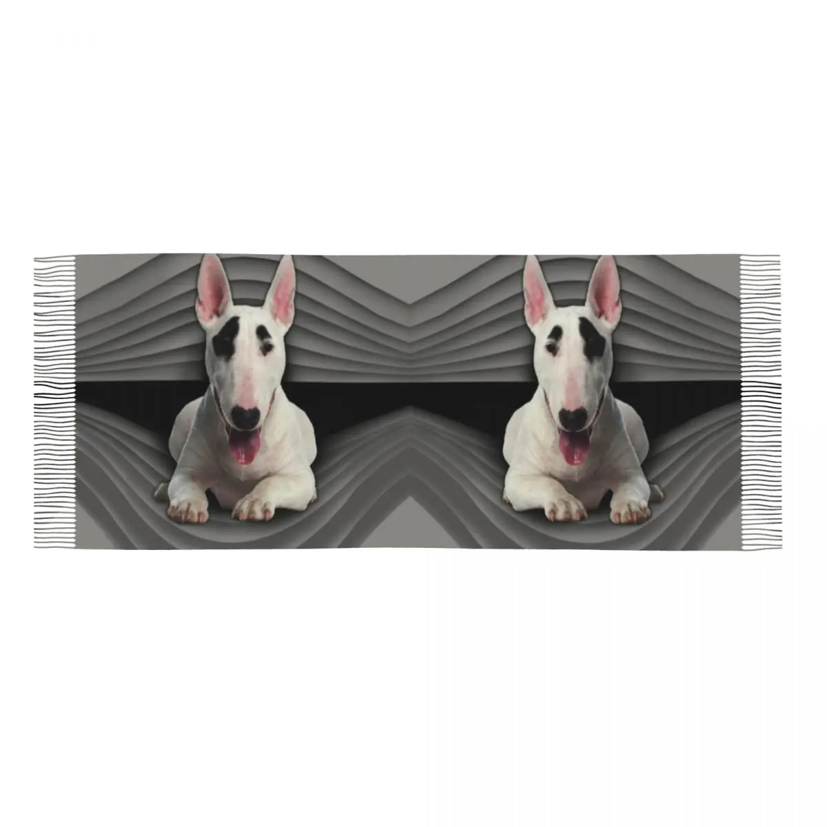 Lady Long Fashion Bull Terrier Scarves Women Winter Thick Warm Tassel Shawl Wrap Dog Animal Scarf image 5
