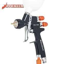 HVLP Mini 5000 Car Paint Spray Gun Furniture Leather Small Refinishing Spray Tool Nozzle 0.8mm 1.0mm Cup Capacity 250ml