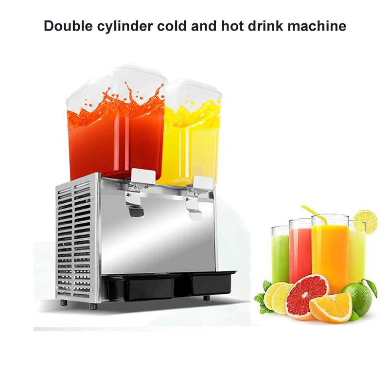 Commercial Juice Double-Cylinder Beverage Machine Restaurant Self-Service Snow Melting Cold And Hot Drinks Sprinkler 36L