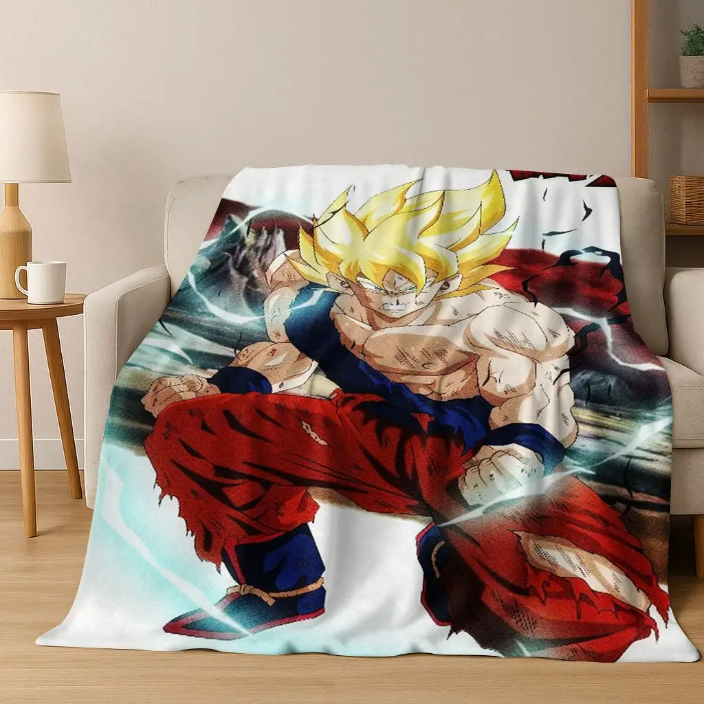 

3D Japanese Anime D-Dragon B-Ball Flannel Blanket Soft Warm Throw Blanket for Bedroom Living Room Bed Travel Camping Picnic Gift