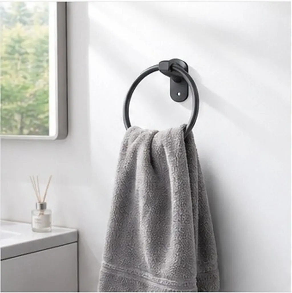 Aluminum Wall Mounted Towel Ring for Rv Bathroom Space Saving Design Smooth Round Surface Rustic Farmhouse Minimalist Towel