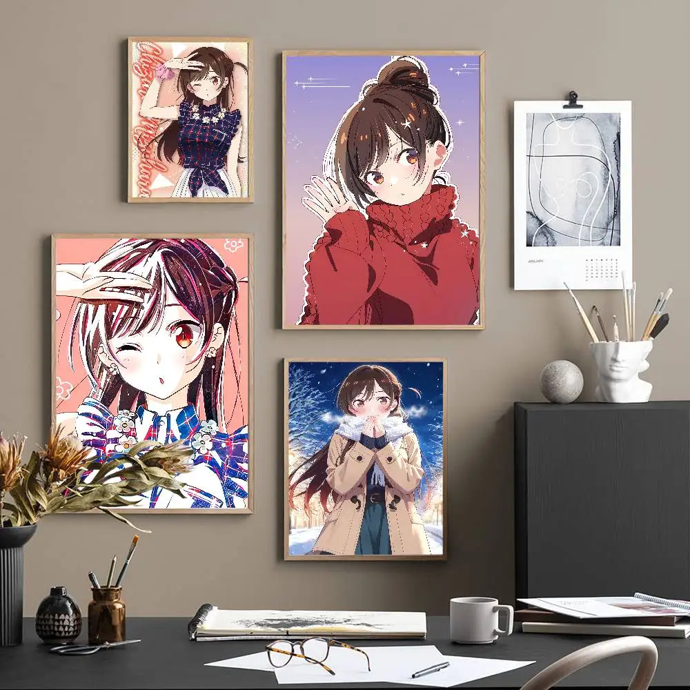 Anime Rent-A-Girlfriend Good Quality Prints And Posters Waterproof Paper Sticker Coffee House Bar Posters Wall Stickers