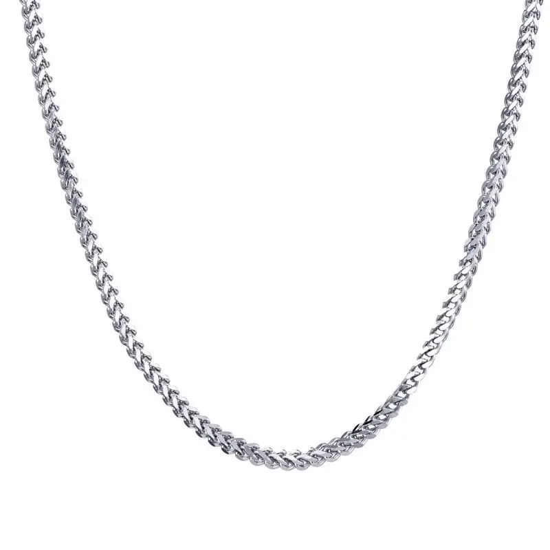 المجوهرات بالجملة - 45/50/60/70 سم × 3/5 مم التيتانيوم الصلب الأبيض ساحة موجة القلائد للرجال مجوهرات الأزياء لا تتلاشى