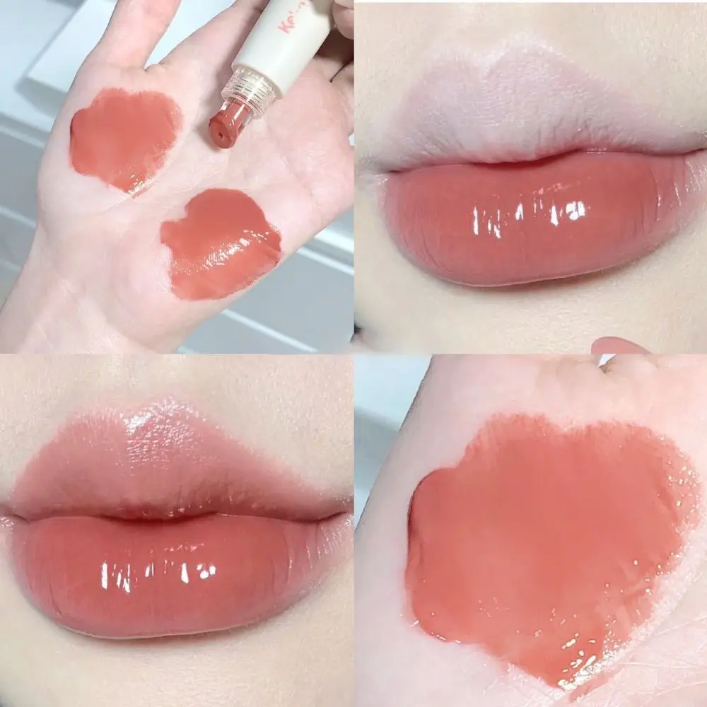 Waterproof Lip Gloss Jelly Long Lasting Sweatproof Liquid Lipstick Moisturizing Non-stick Cup Watershine lipstick Girl