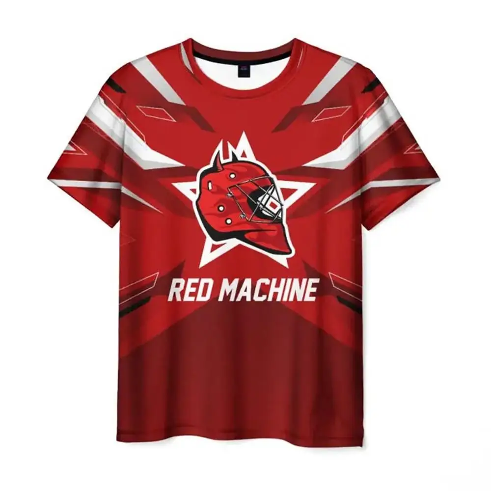 New Russian Red Machine Graphic Sport T-shirts 3D Printed Men/Women Ice Hockey T shirt Summer Fashion Short sleeve Top Tee Shirt