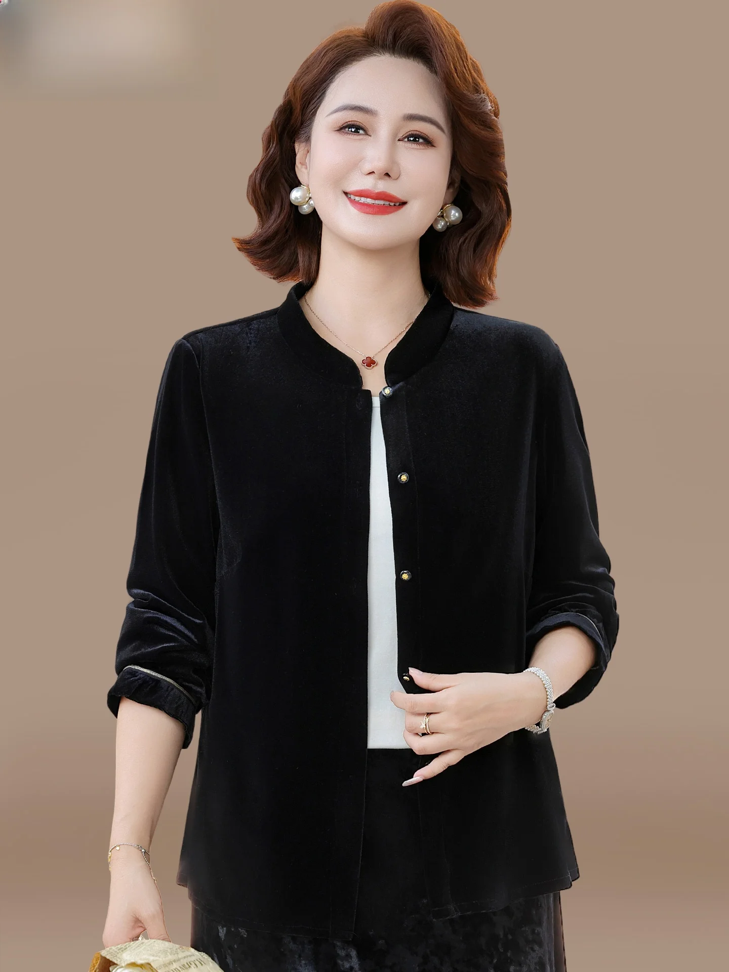 

Модный вельветовый кардиган свободного кроя для женщин среднего возраста и пожилых мам, весна-осень