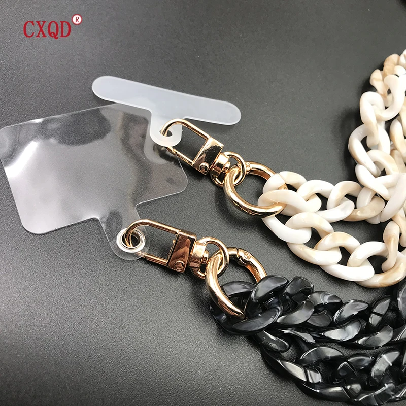 120cm Bevel Design Anti-lost Phone Lanyard Rope Neck Strap Colorful Portable Acrylic Cell Phone Chain Accessories Gifts Outdoor