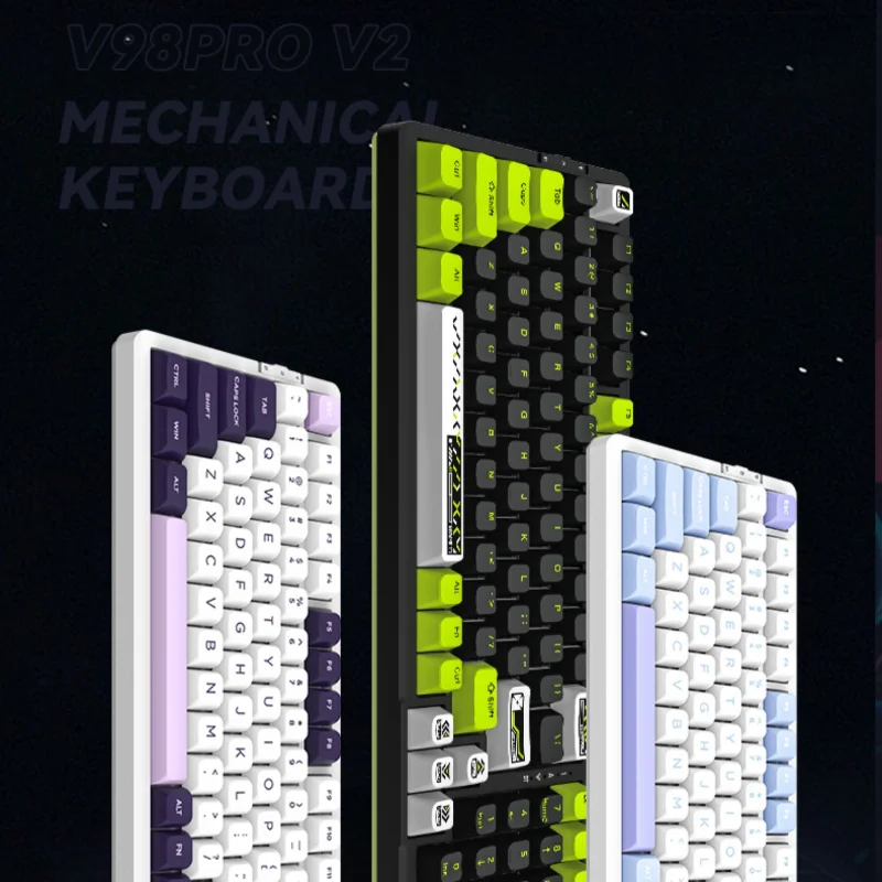 Imagem -02 - Vgn V98prov2 Polar Fox Três Modos Chave Completa Hot Plug Bluetooth Junta sem Fio Personalizado Kailh Eixo Teclado Mecânico para Jogos