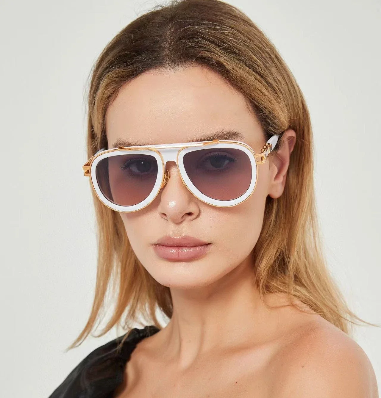 نظارات شمسية بإطار دائري معدني أنيق من Designer DTS403B للحماية من الأشعة فوق البنفسجية، صناعة ثقيلة، طراز متعدد الاستخدامات للحماية العصرية #6