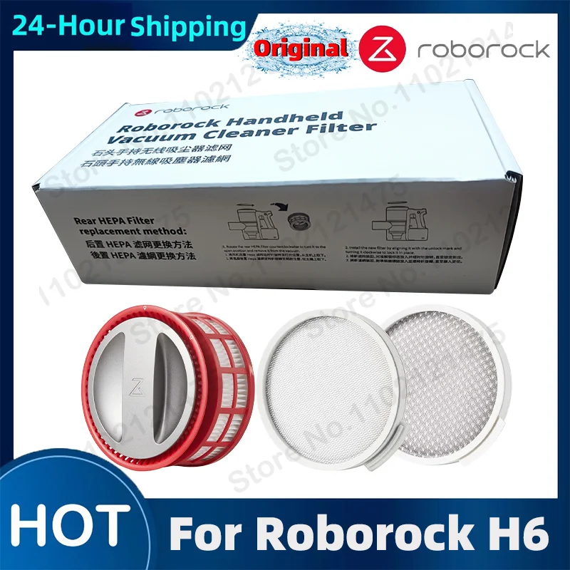 Filtro HEPA Original para aspiradora inalámbrica, repuesto de filtros delanteros y traseros, accesorios Roborock H6