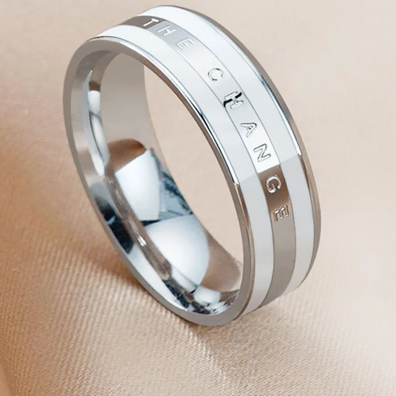 

Ceramic titanium steel material ring, simple, fashionable, high-end, trendy, wide edition for male and female couples