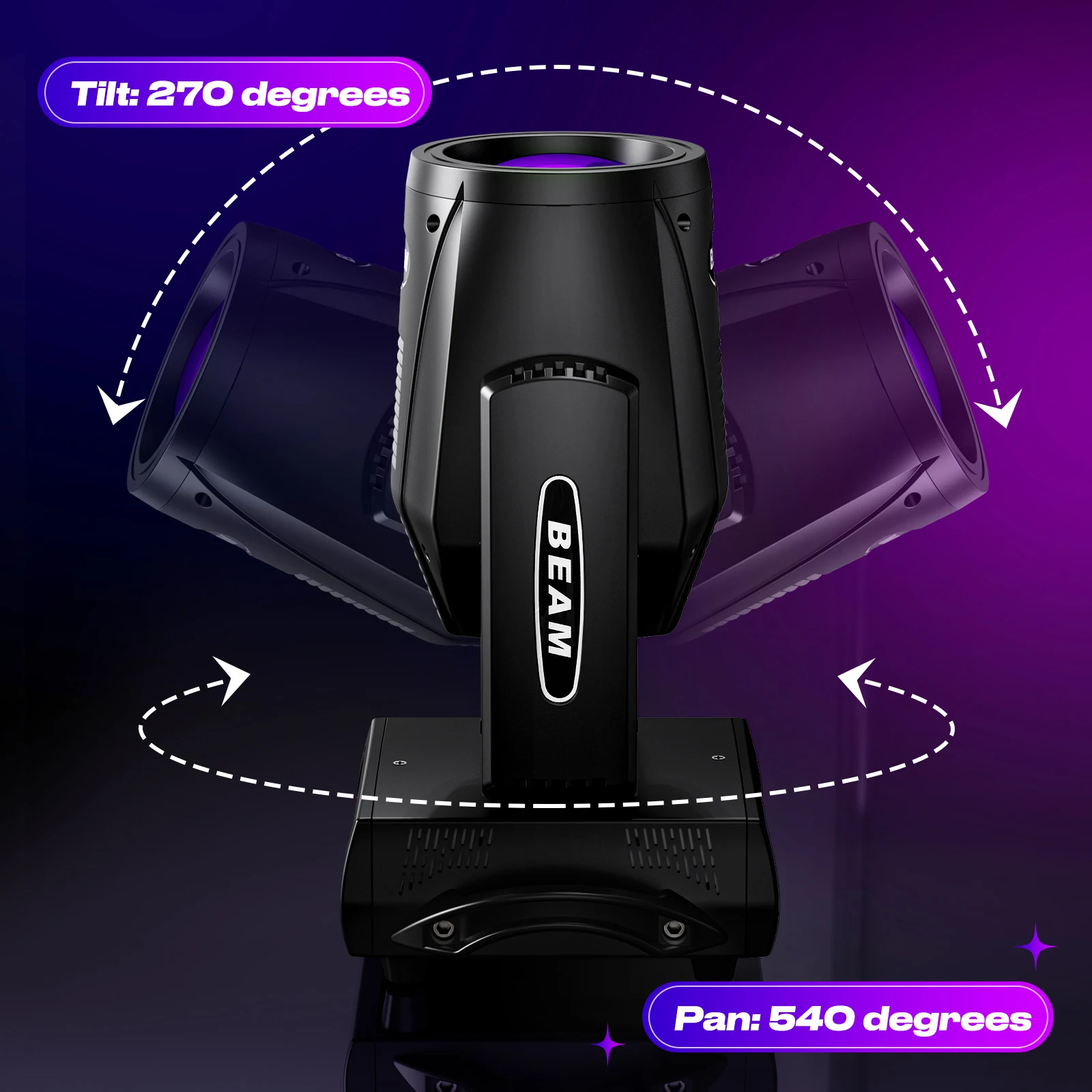 U\'King 230W 7R Moving Head Light Beam DMX512 Professional Stage Light for DJ Disco Bar Party 24 Prism LED Rainbow Effect Light