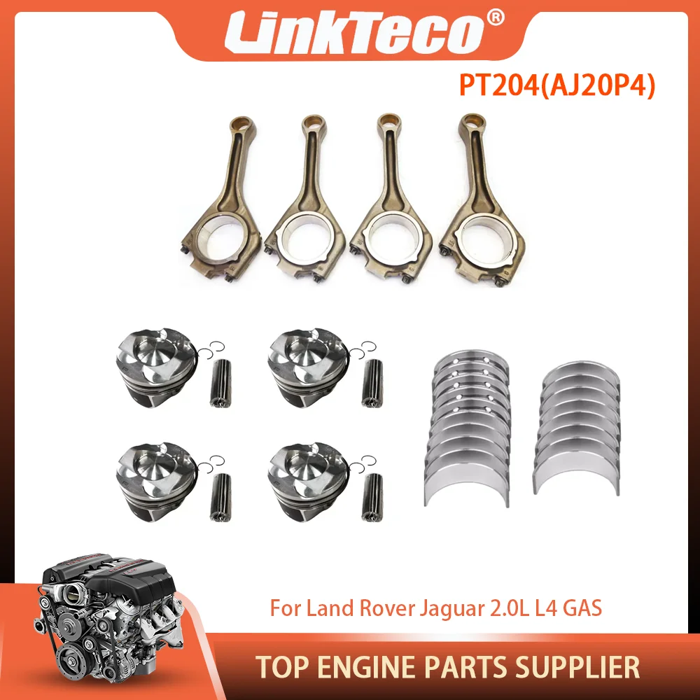 

Engine Piston Ring Kit Connecting Rod Main & Con Rod Bearing Set Fit 2.0 L L4 GAS PT204 For Jaguar E-Pace Land Rover 2.0L 17-22