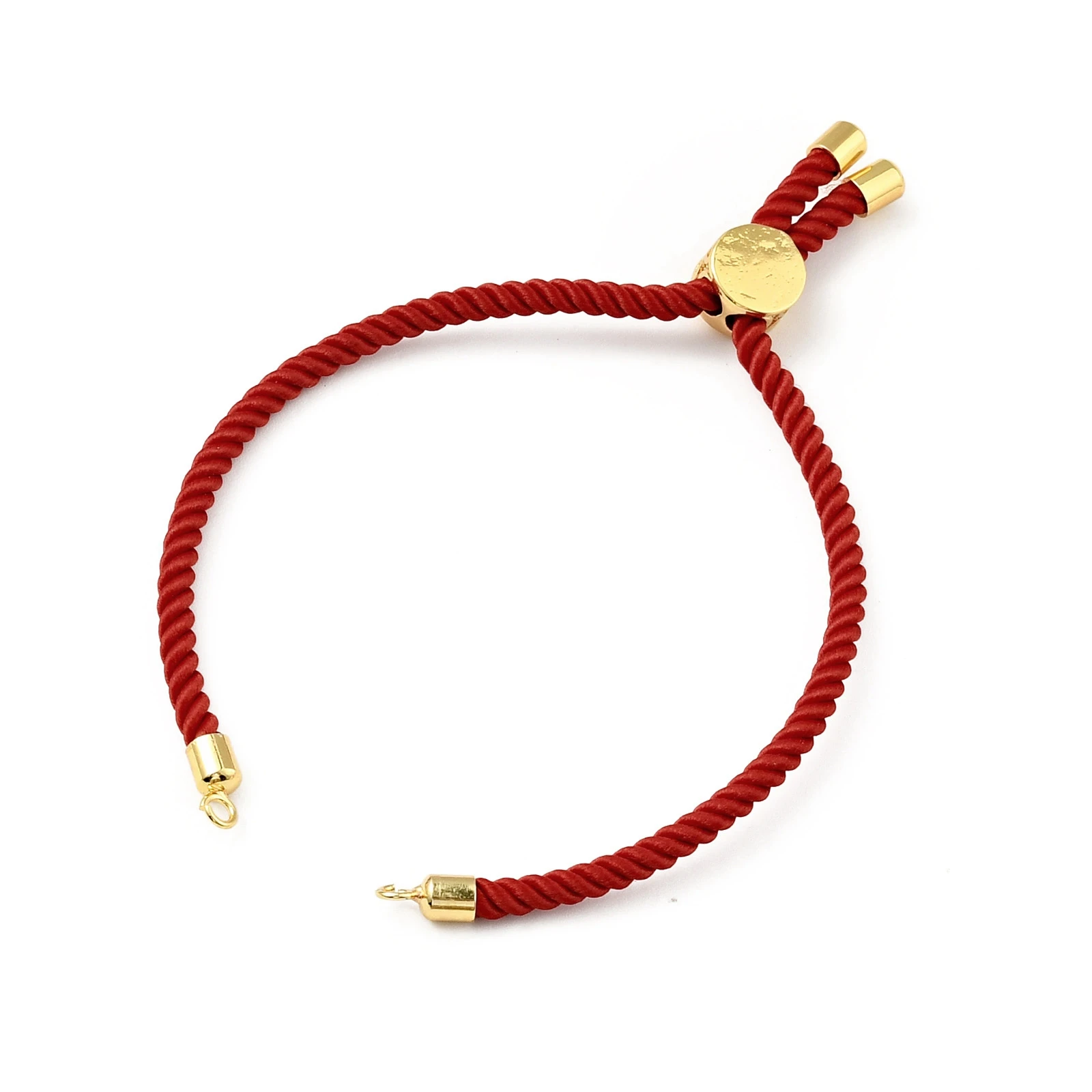 20Pcs Twisted Cord Bracelet Making Adjustable Slider Bracelets with Brass Findings For DIY Connector Charms Jewelry Making
