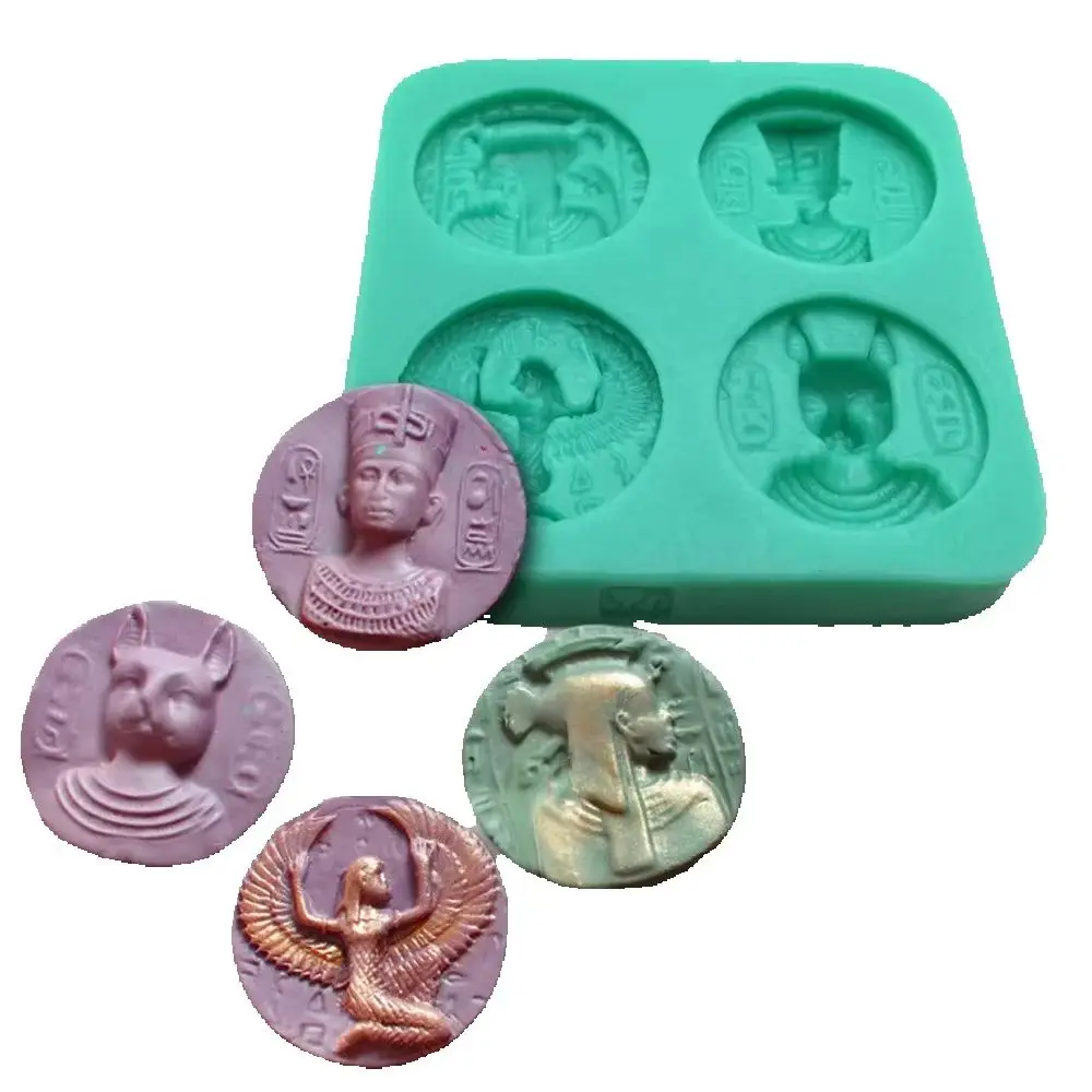 New Pharaoh Coppers Silicone Fondant Cake Mold Chocolate Chip Decoration Tools kitchen Baking Resin Gypsum Handmade Epoxy Mould