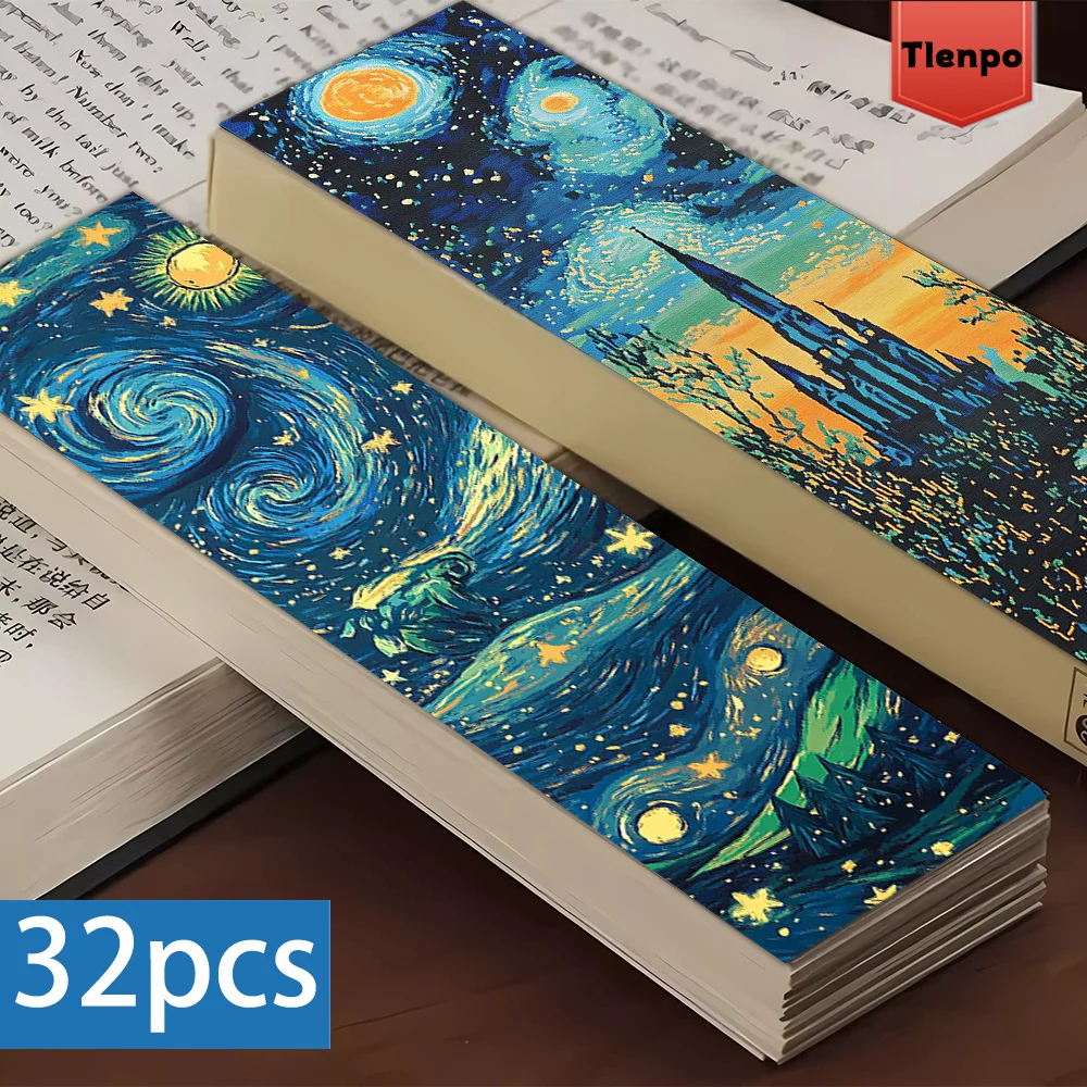 32pcs, Starlit Night themed Bookmark, a loving gift for bookworms, friends, and teachers, DIY decorative page marker