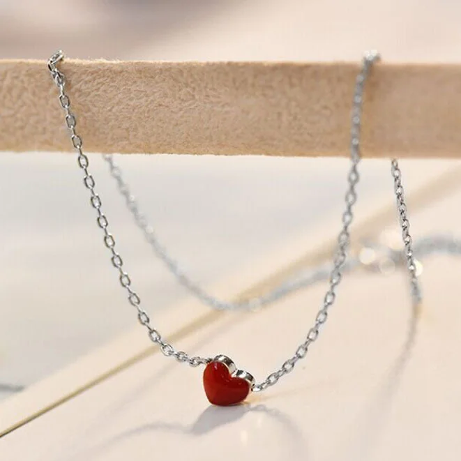 PONYKISS 925 Sterling Silver Enamel Heart Charm Bracelets for Women Minimalist Romantic Fine Jewelry Korea Accessories