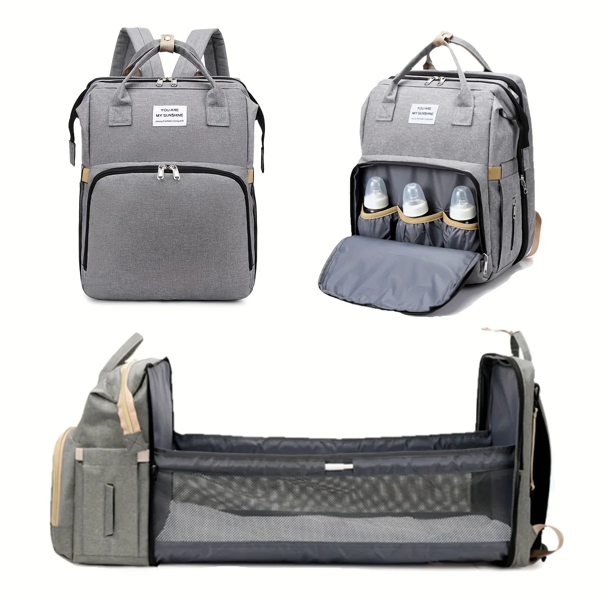 Mommy Bag: Lightweight, Foldable, Convertible to Simple Baby Crib, Large Capacity Tote Bag, Mommy Backpack