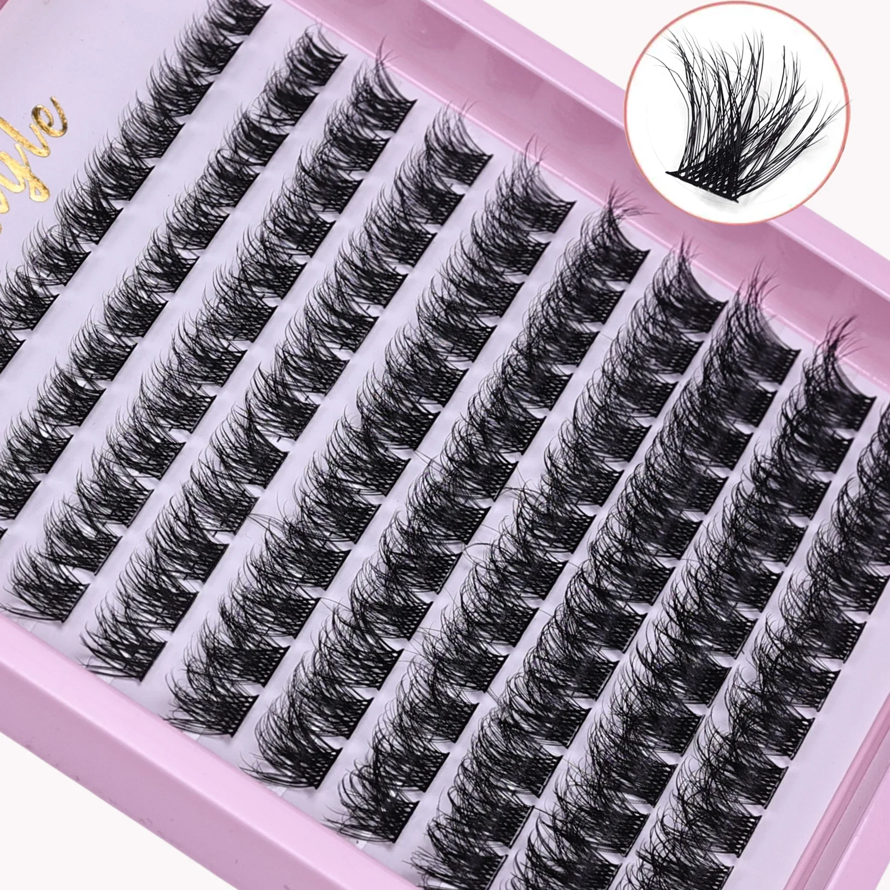 120 szt. Cluster Lashes10-16mm delikatne indywidualne przedłużanie rzęs naturalny wygląd rzęsy D Curl puszyste rzęsy Cluster Lash — zdjęcie 4