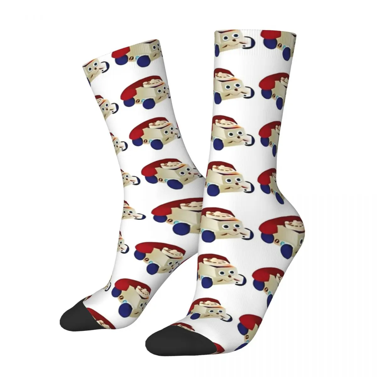 Autumn Winter Retro Women Men Toy Story 3 Chatter Telephone Socks Sweat Absorbing Soccer Socks