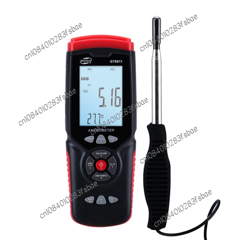 Gt8911/Gm8903 Thermal Anemograph Digital Wind Temperature Air Flowmeter USB Online Data Analysis