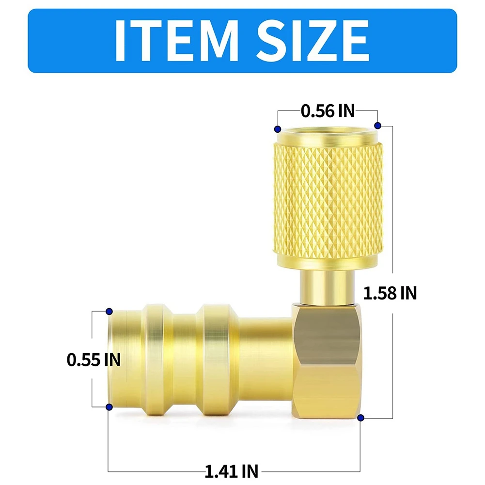 1Pc 90 Degree R12 to R134A High Side AC Fitting Port Retrofit Conversion,Fits for Conditioner Refrigerant with 1Pc