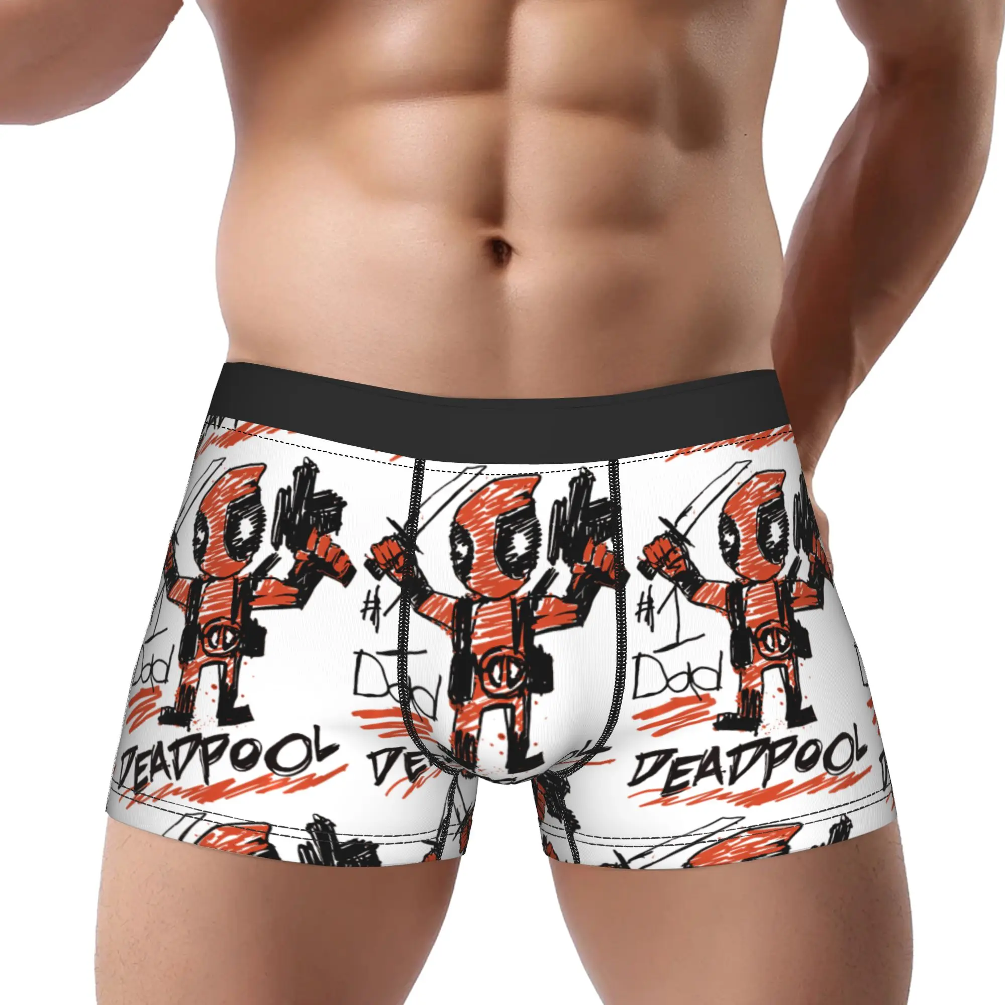 

Happy Deadpool adults 18 plus boxers Marvel Underpants Breathbale Panties Men's Underwear Print Shorts Boxer Briefs