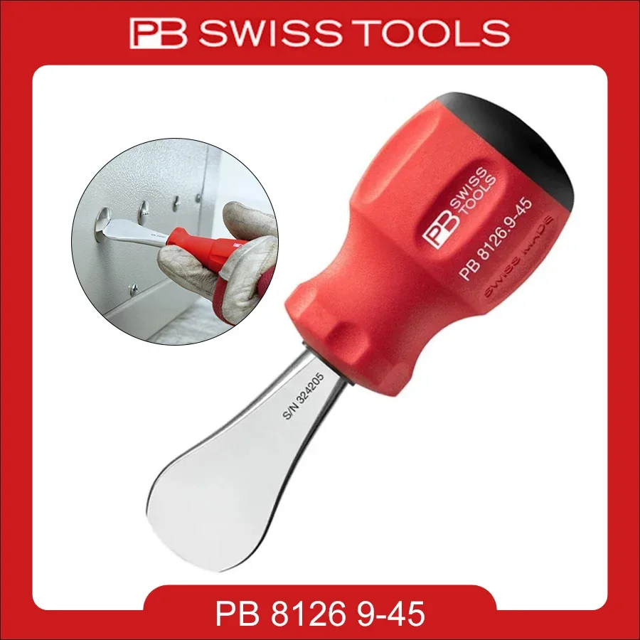 

PB 8126.9-45，8125.9-45，SWISS Coin Screwdriver with SwissGrip Handle Flat Shaped Short Small Screw Driver DIY Hand Tool