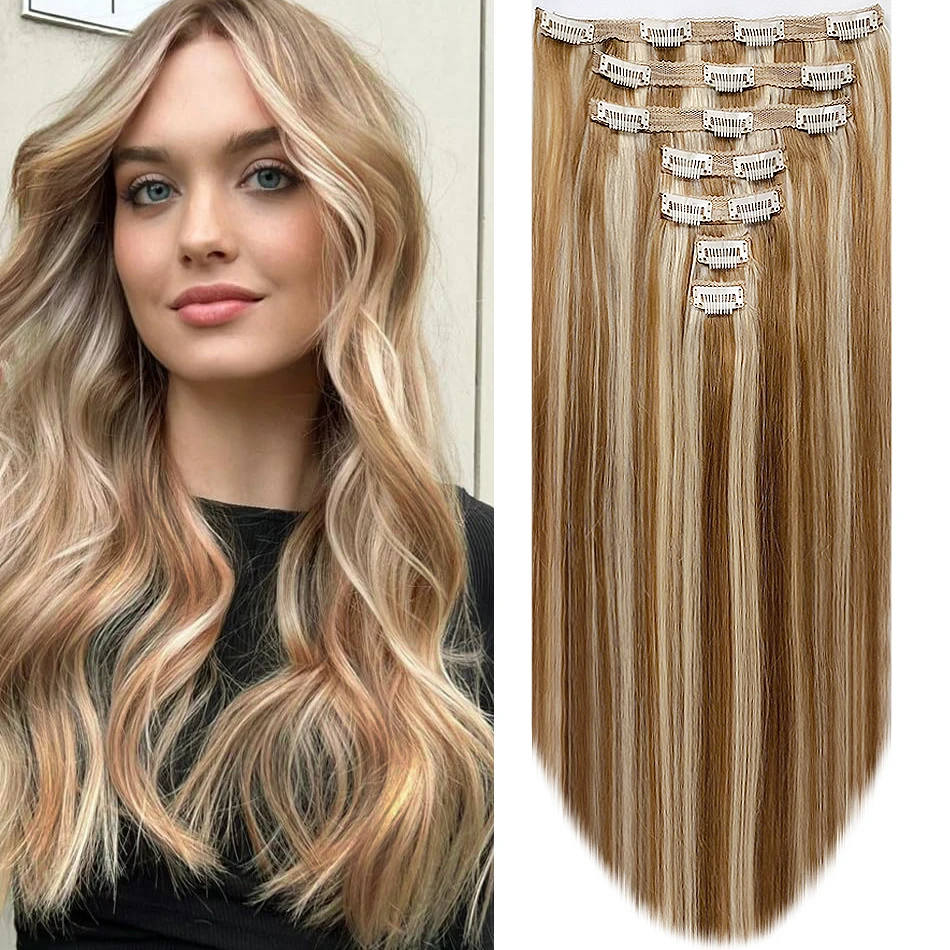 Clip In Human Hair Extensions 100% Human Hair Clips In Extension  Straight Brazilian Natural Remy Hair Clip In Raw Hair 30 inch