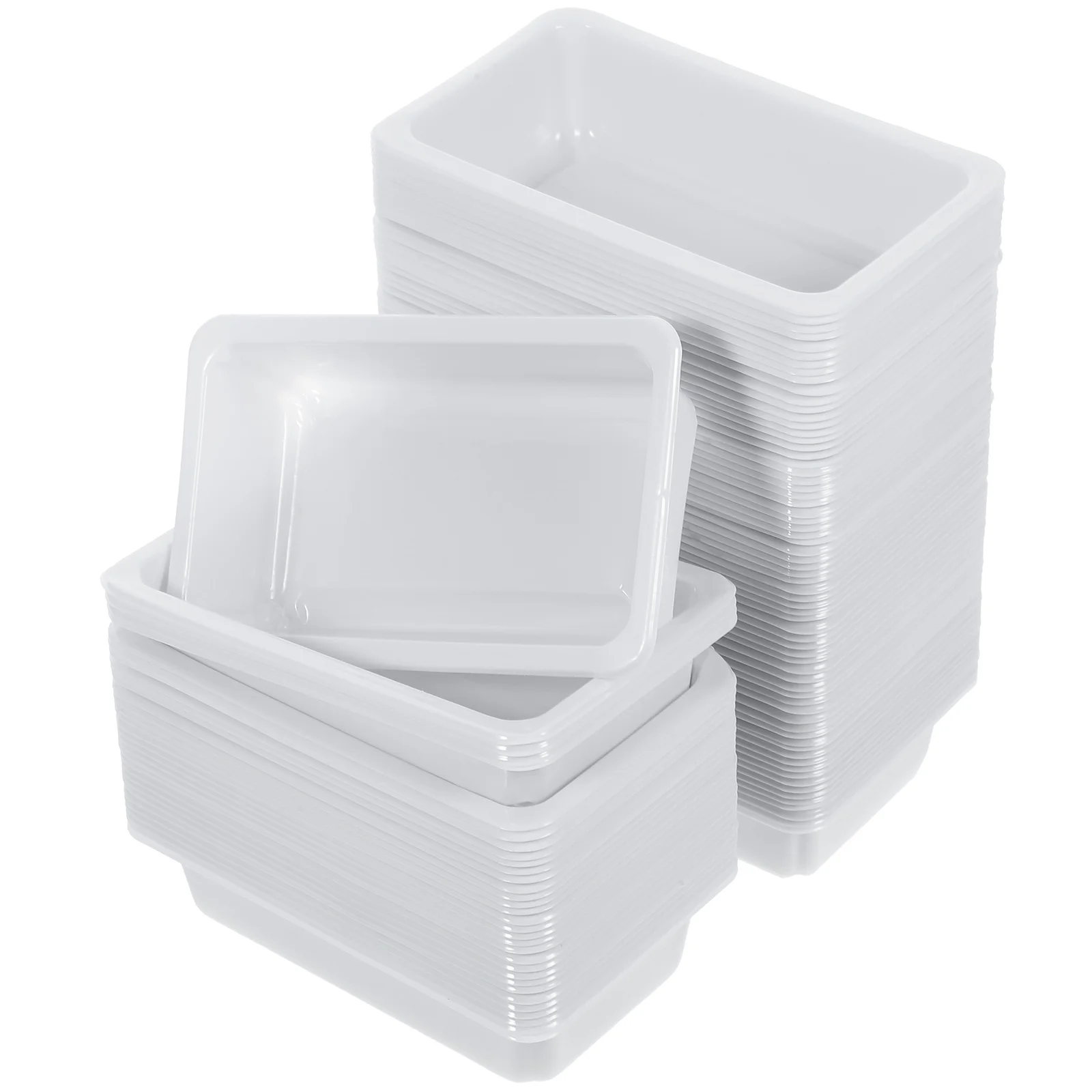 100 Pcs Tray Hand Tool Container Experiment Instrument Trays Manual Laboratory Plastic Clinical