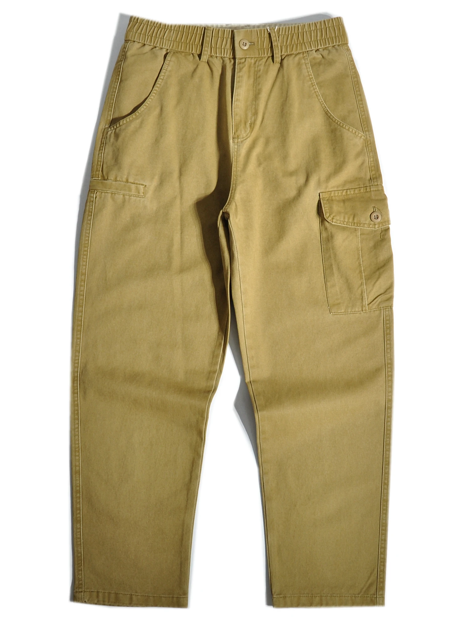 

Американские винтажные брюки из чистого хлопка в клетку, свободные прямые повседневные брюки с множеством карманов, облегающие, для осени и зимы