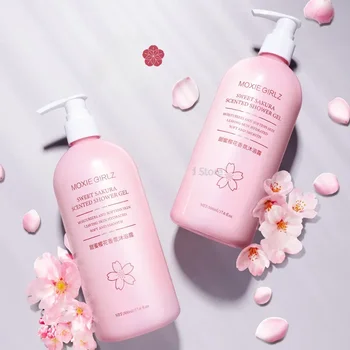 Sakura Shower Gel Body Wash Hydrating Moisturising Nourishing Cleansing Women Cherry Blossom Fragrance Tender Whitening Body 젤