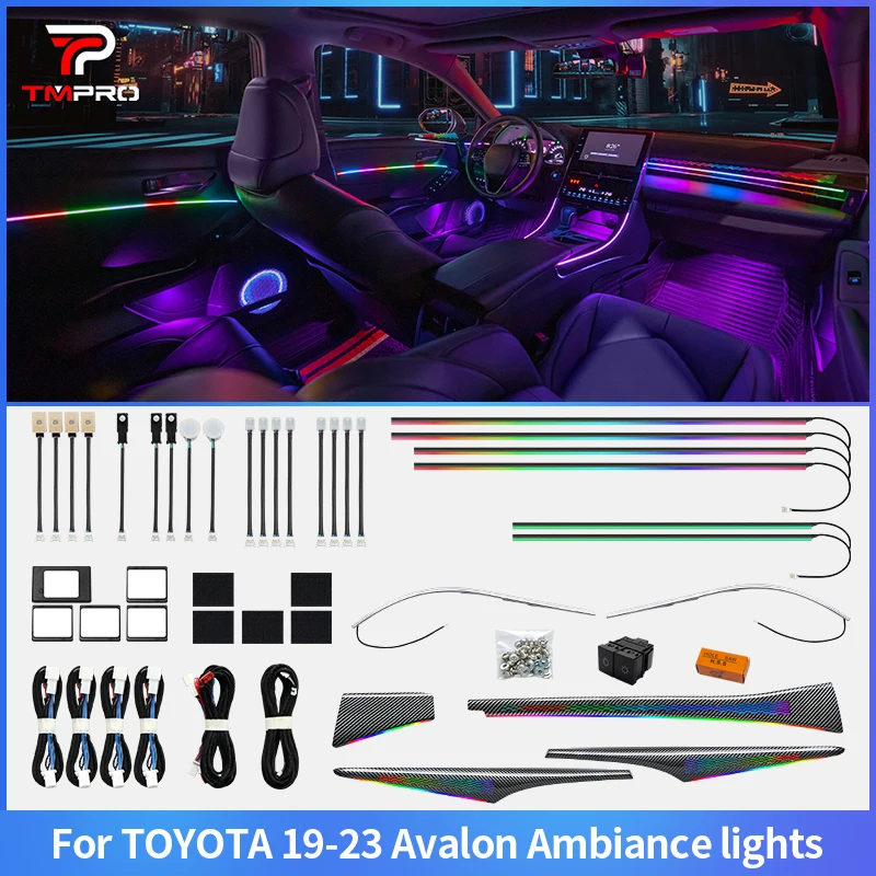 TMPRO 64 Colors LED Safety assistance systems Ambient Lighting For Toyota Avalon 2019-2023 Automotive Interior Decoration