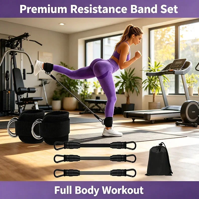 6PCS Leg Train Holder Ankle Strap Bodybuilding Cable Kick Ankle Straps Ankle Straps Gym Anklet Pulley Gym Pulley Wristband HJH01