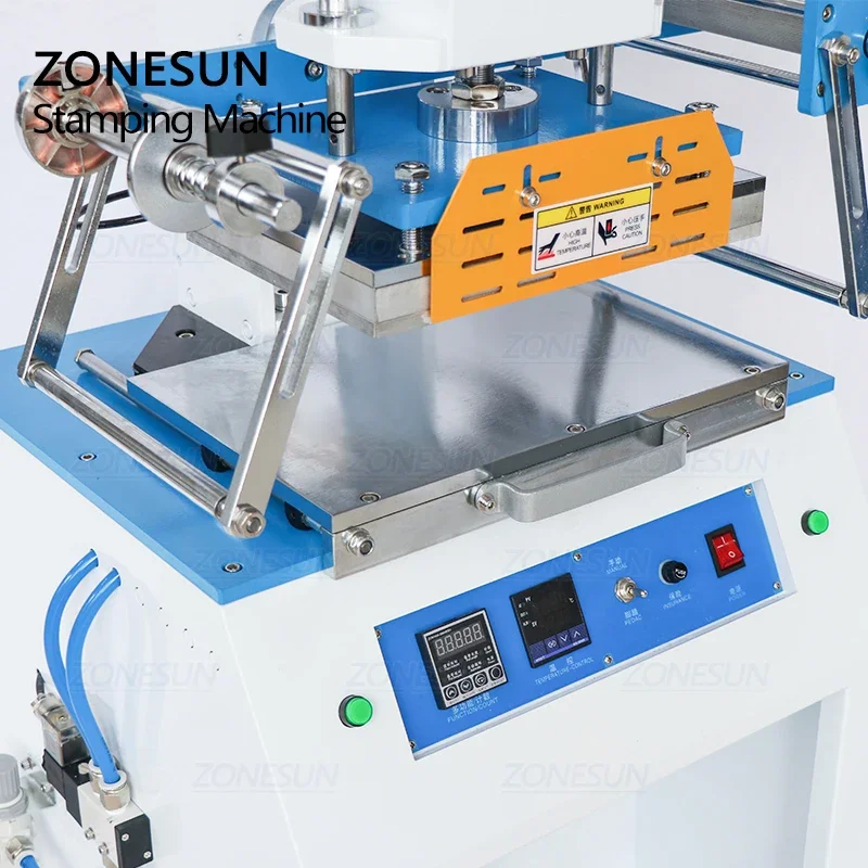 ZONESUN ZY-819D 200X300mm آلة ختم هوائية ورقة جلدية شعار اسم بطاقة التجعيد الضغط آلة النقش الأولي