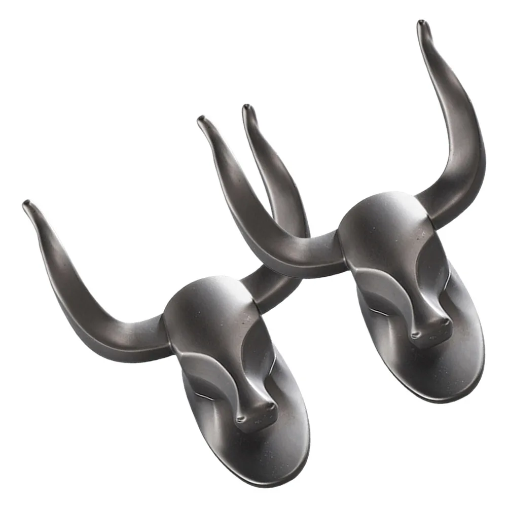 

2Pcs Wall Mounted Coat Hooks Retro No Drill Bathroom Living Room Hooks Space Saving Construction Wall
