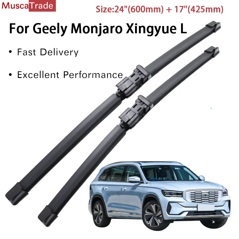 For Geely Monjaro Xingyue L 2022 2023 Car Styling U Frameless Bracketless Rubber Car Windshield Wiper Blades Auto Accessories