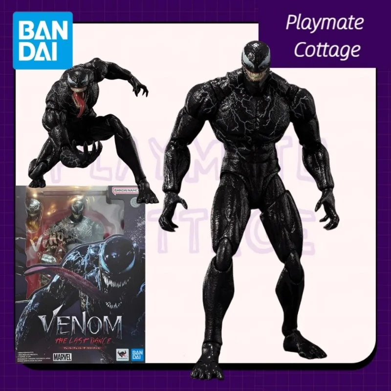 

In-Stock BANDAI Genuine SHF VENOM: THE LAST DANCE Anime Figure VENOM Finished Goods Model Joints Movable Toy Collectible