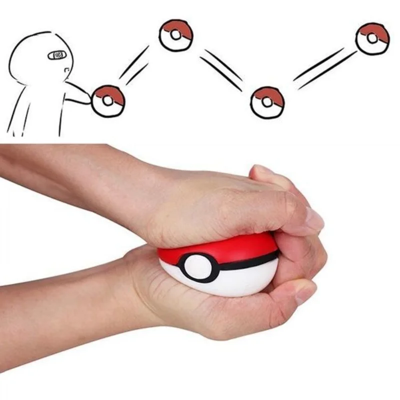 Pokemon Anime Poke Ball juguete para apretar pelota que rebota Kawaii juguete para mascotas suave y resistente a caídas gatos y perros Poke Ball Toy