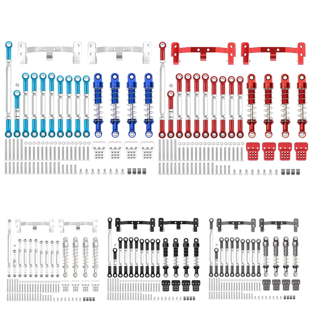 WPL C14 C24 MN D90 MN99S Metal Chassis Link Rod Pull Rod Mount Holder Shock Absorber Set RC Car Upgrades Parts Accessories