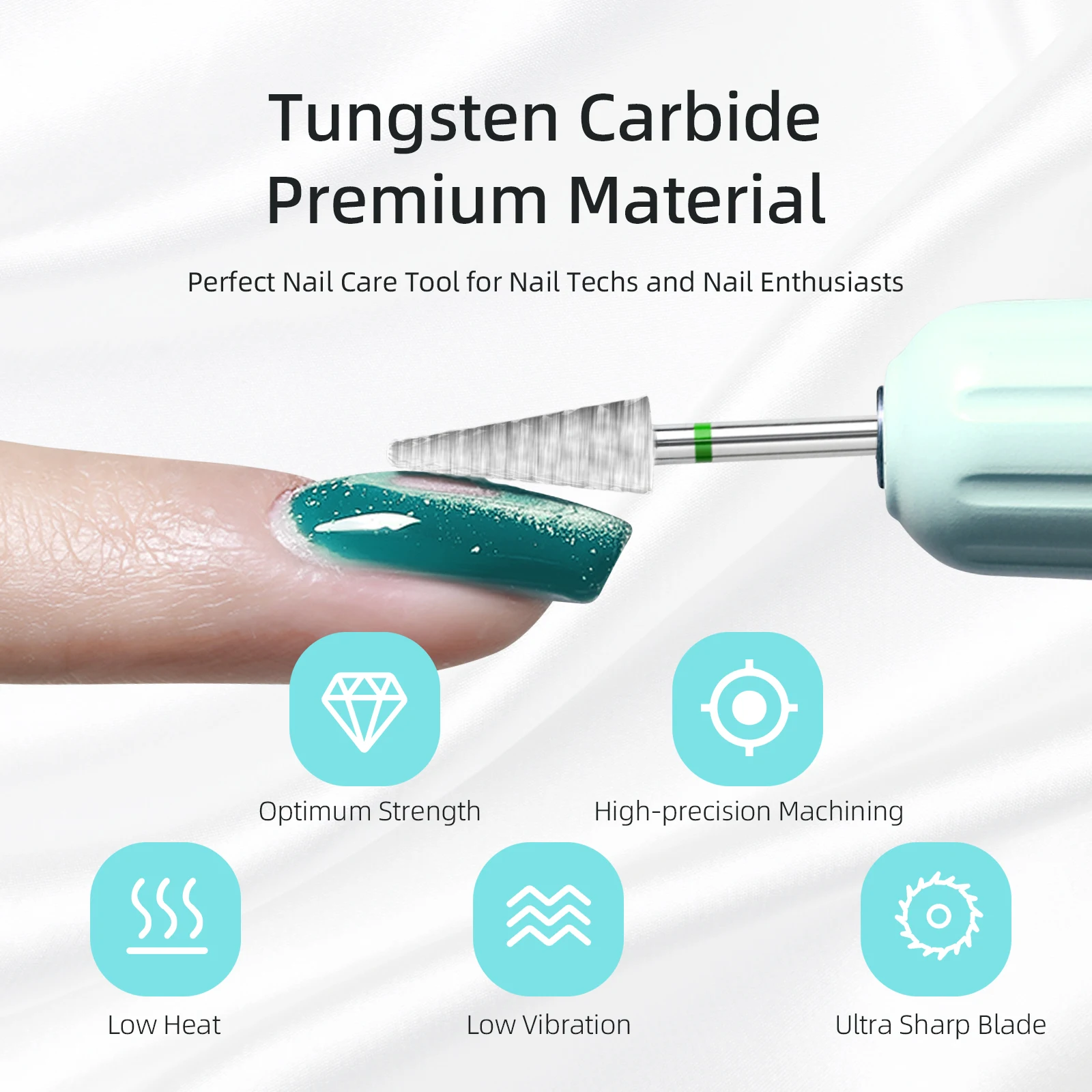 Punta da trapano per unghie a forma di cono in metallo duro 3/32 "fresa per manicure fresa rotativa accessori per trapano elettrico strumento chiodo a forma di cono