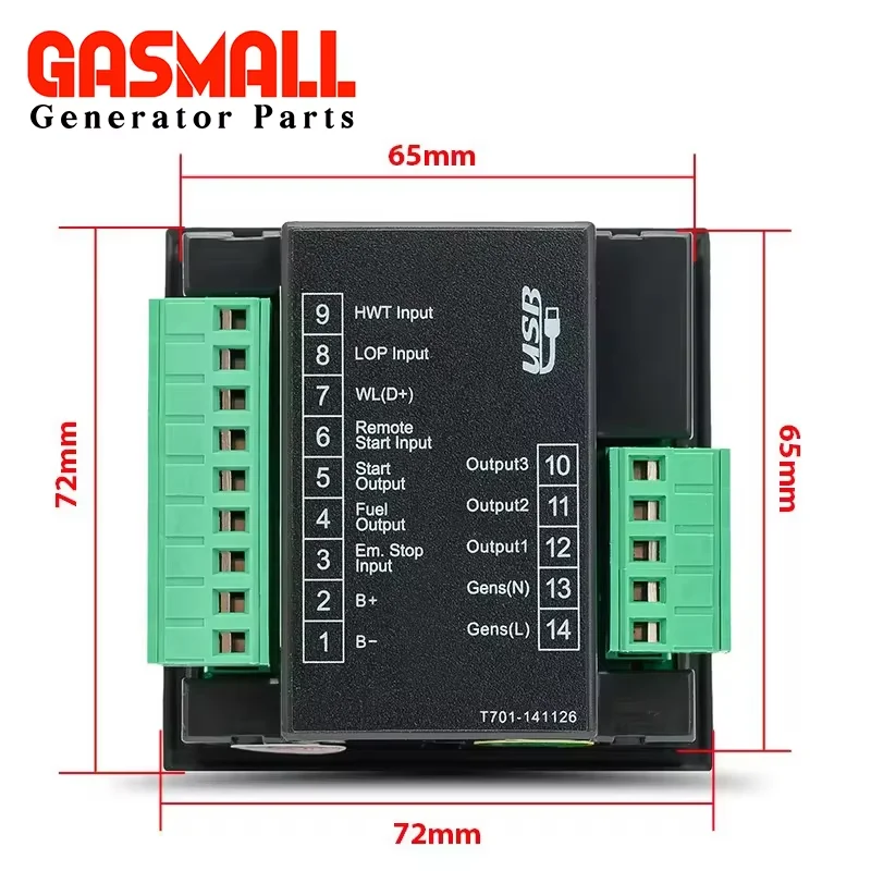 LIXiSE LXC701 Engine Auto Start Controller Module Completely Replace DSE501K Diesel Generator Spare Parts